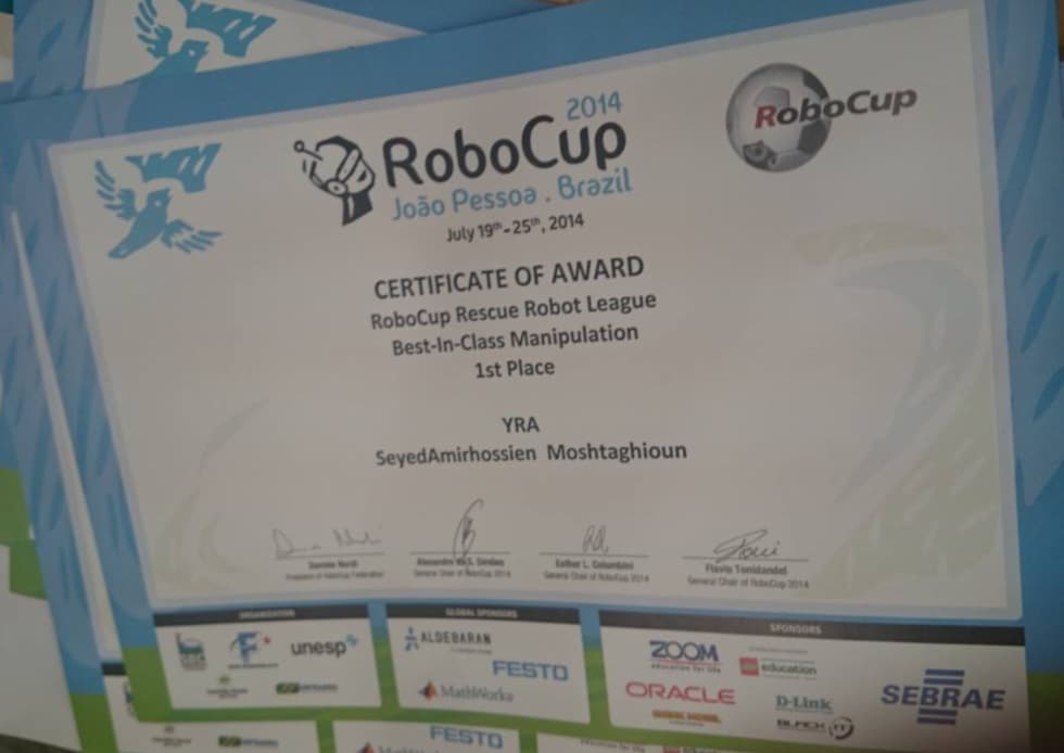 RoboCup Best-in-Class Manipulation award