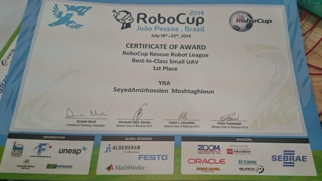RoboCup Best-in-Class Small UAV award
